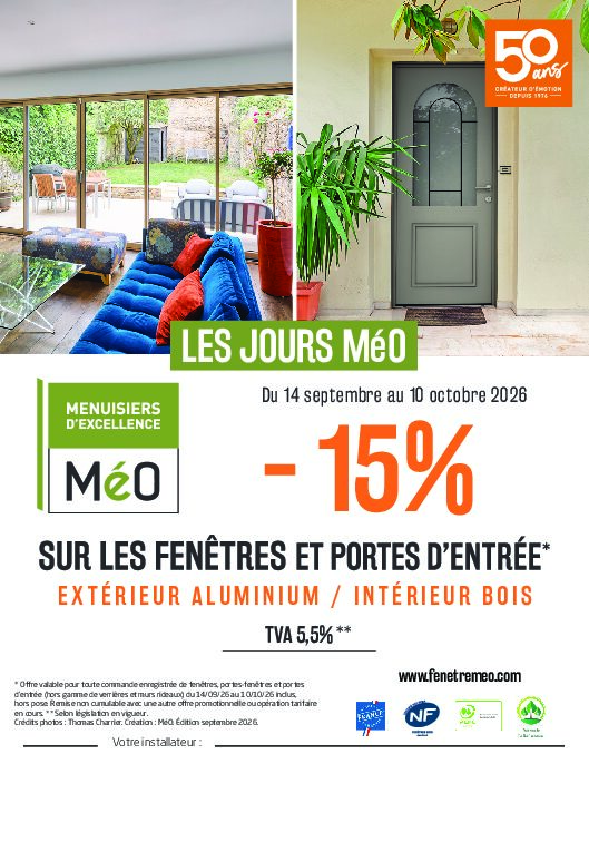 Menuiserie Le Guillouzic MENUISIER BROONS AP OP ME 105x150 Septembre 2026